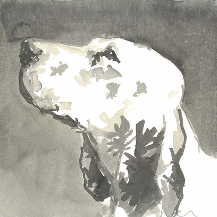 Framed Sepia Modern Dog V Print