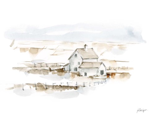 Framed Neutral Farmhouse II Print