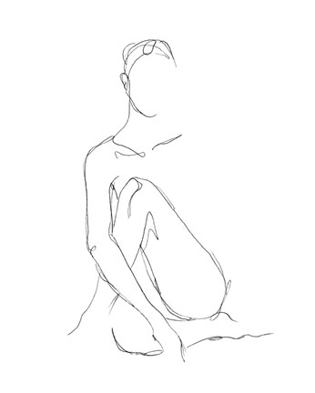 Framed Nude Contour Sketch II Print