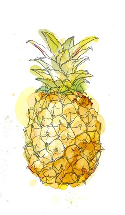 Framed Pineapple Splash II Print