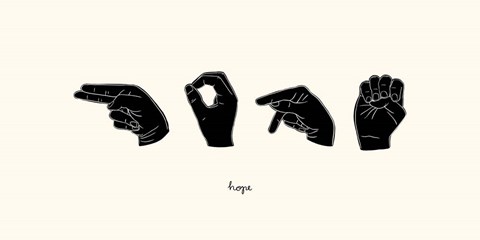 Framed Sign Language II Print