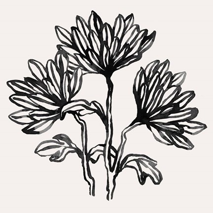 Framed Gestural Blooms I Print