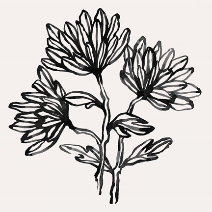 Framed Gestural Blooms II Print