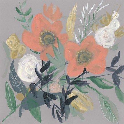 Framed Anemone Jumble I Print