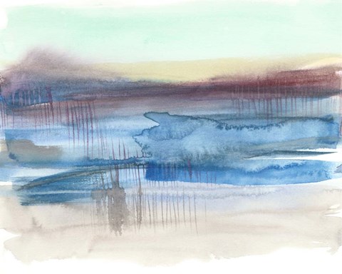 Framed Burgundy Horizon I Print