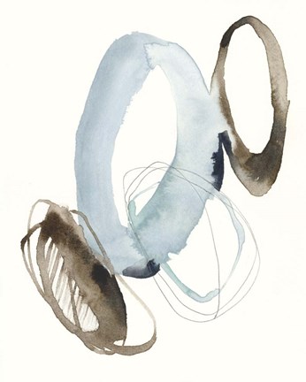 Framed Blue &amp; Umber Rounds II Print
