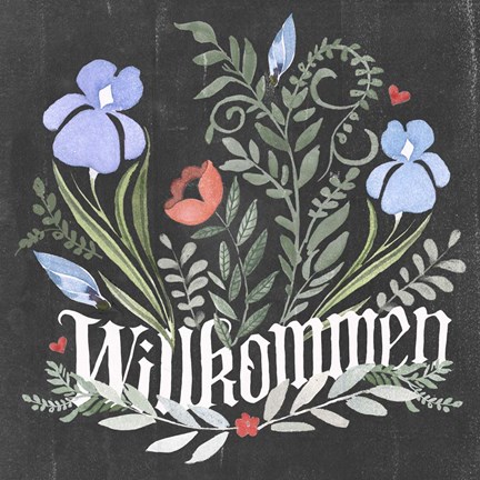 Framed Welcome Folk Garden II Print