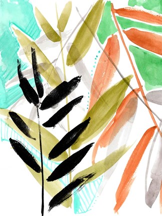 Framed Vivid Fronds II Print