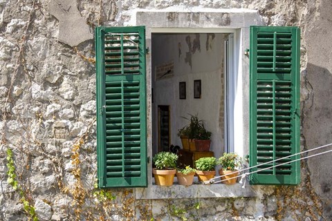 Framed Window View - Kotor, Montenegro Print