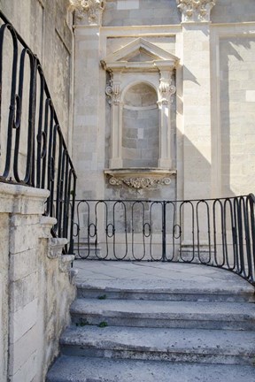 Framed Courtyard Splendor - Dubrovnik, Croatia Print