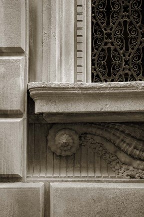 Framed Architecture Detail in Sepia I Print