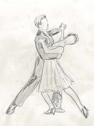 Framed Vintage Ballroom I Print