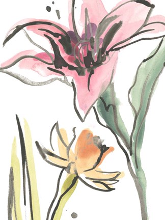 Framed Ink Wash Garden II Print