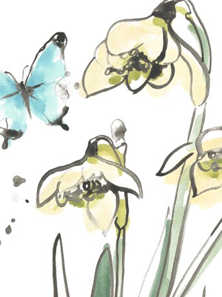 Framed Ink Wash Garden III Print