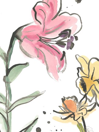 Framed Ink Wash Garden V Print