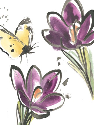 Framed Ink Wash Garden VI Print