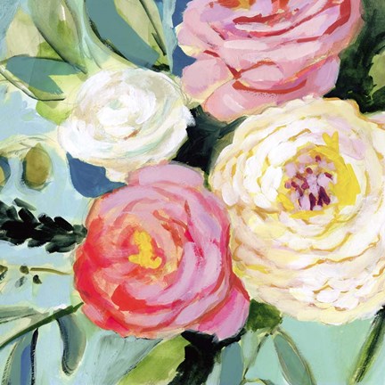 Framed Brushy Floral II Print