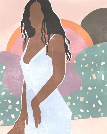 Framed Curly Lady I Print