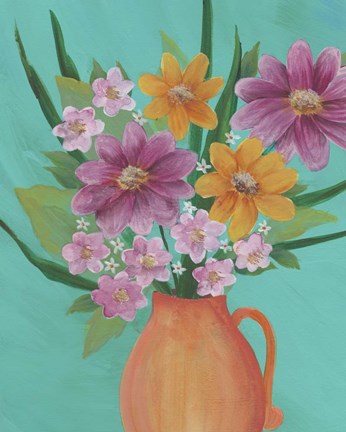 Framed Jubilant Floral I Print