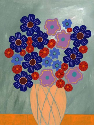 Framed Summer Arrangement I Print