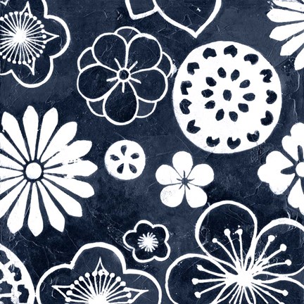 Framed Navy Cascade III Print