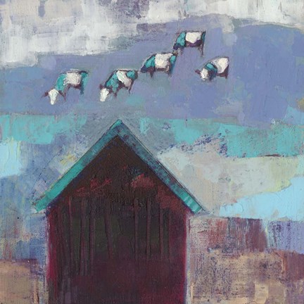 Framed Cow Cloud Barn Print