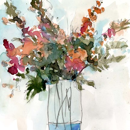 Framed Water Garden Still Life I Print