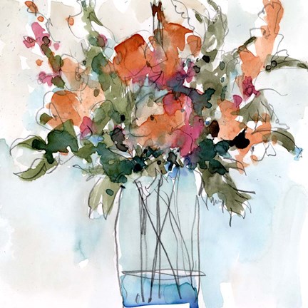 Framed Water Garden Still Life II Print