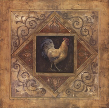 Framed Classic Rooster I Print