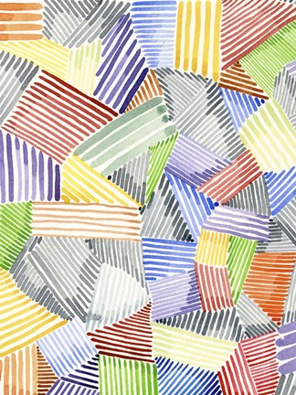 Framed Crosshatch Quilt I Print