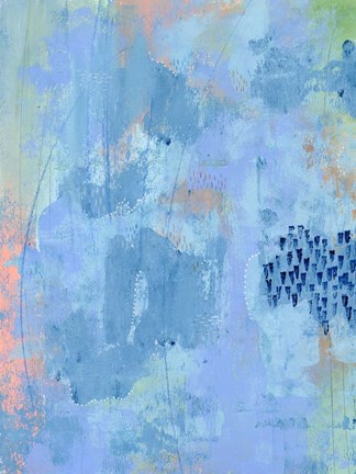 Framed Colored Bleu I Print