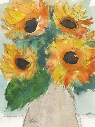 Framed Rustic Sunflowers II Print