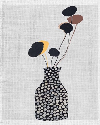 Framed Decorated Vase with Plant II Print