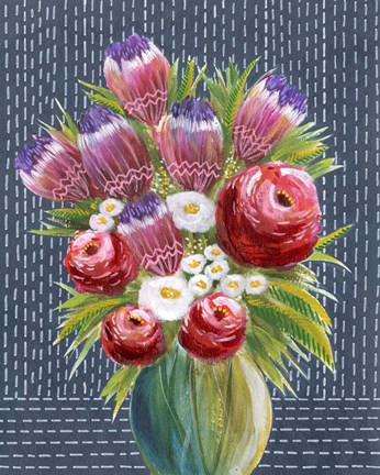 Framed Bashful Bouquet I Print