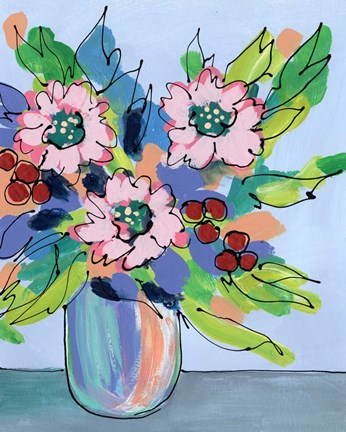 Framed Rowdy Floral II Print