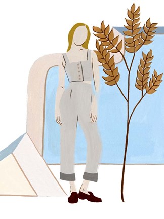 Framed Women in the Garden VI Print