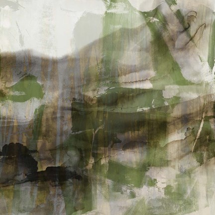 Framed Surface in Green I Print