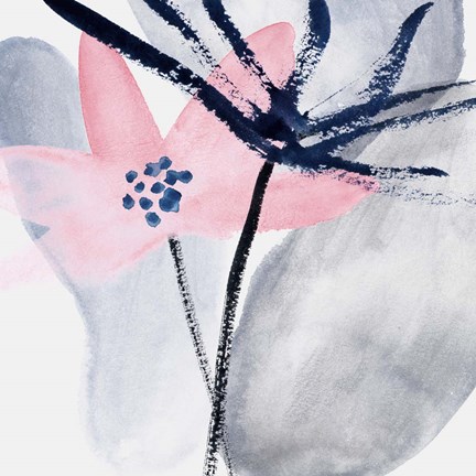 Framed Pink Water Lilies II Print