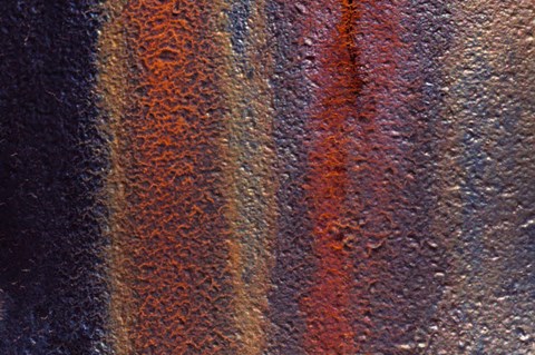 Framed Details Of Rust And Paint On Metal 11 Print