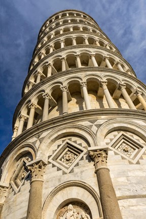 Framed Low-Angle View Of Leaning Tower Of Pisa, Tuscany, Italy Print