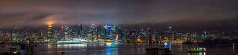 Framed Vancouver Night Panorama Print