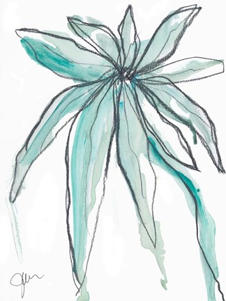 Framed Teal in Nature Print