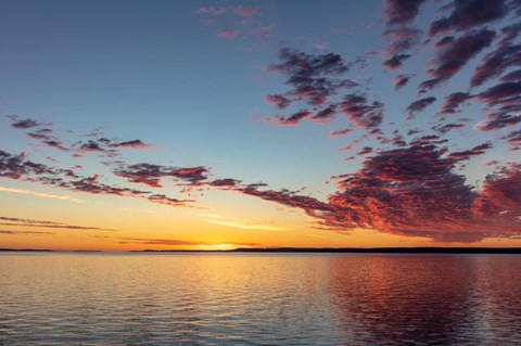 Framed Vivid Sunrise Clouds Over Fort Peck Reservoir, Charles M Russell National Wildlife Refuge, Montana Print