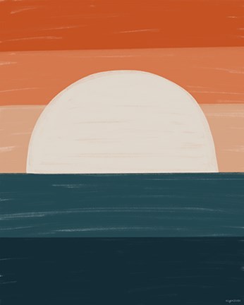 Framed Teal Orange Sunset Print