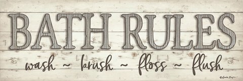Framed Bath Rules Print