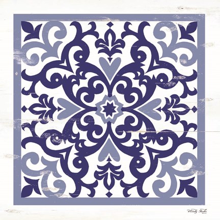 Framed Blue Tile VI Print