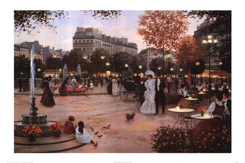 Framed Parisian Promenade Print