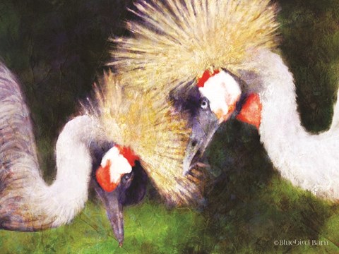 Framed Two Cranes Print