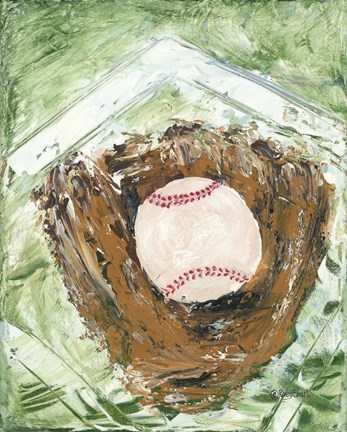 Framed Baseball &amp; Glove Print