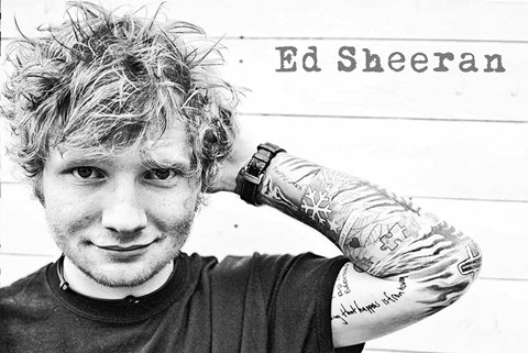 Framed Ed Sheeran -  Tattoos Print